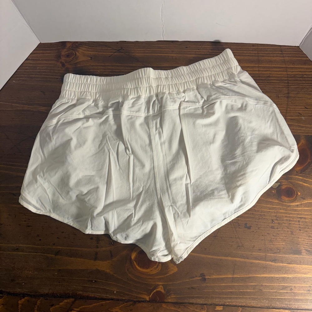 Women's White Athletic Shorts - Picture 2 of 2